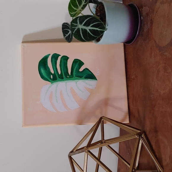 Monstera deliciosa veriegated original painting - Picture 5 of 6